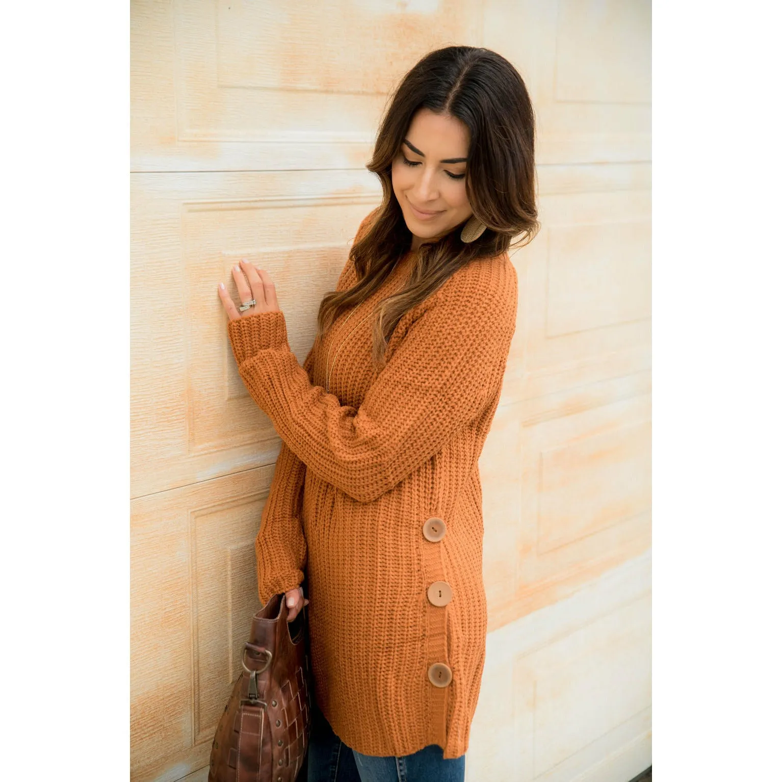 Side Button Sweater