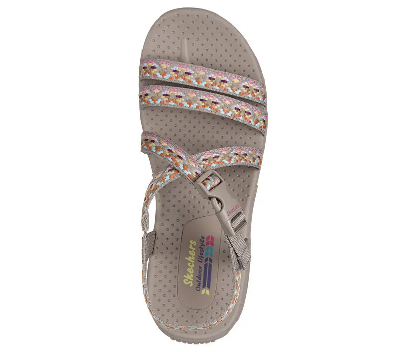 'Skechers' Women's Reggae-Dream Weaver Sandal - Taupe / Multi