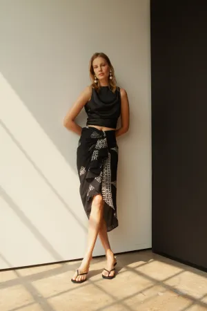 Sofia Pareo Skirt Black