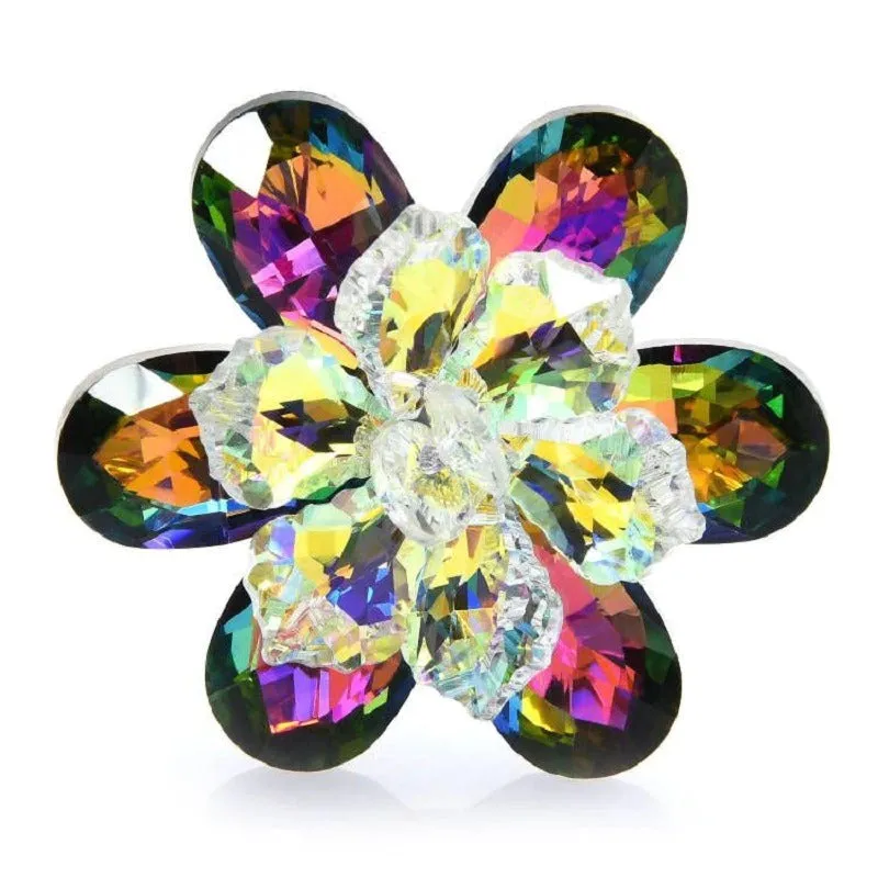 Sparkling Luxury Rhinestone Flower Brooch Pins