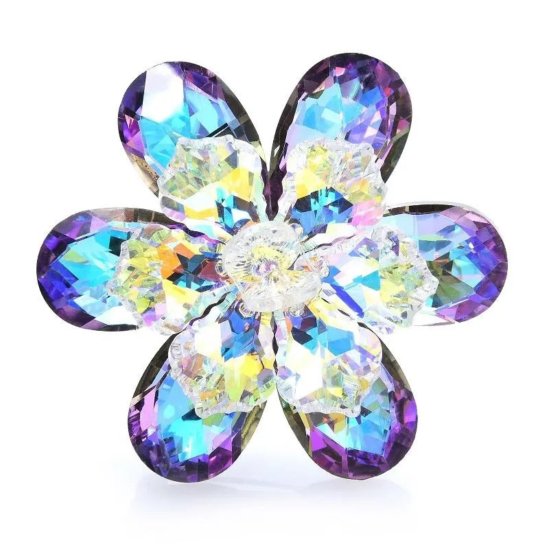 Sparkling Luxury Rhinestone Flower Brooch Pins