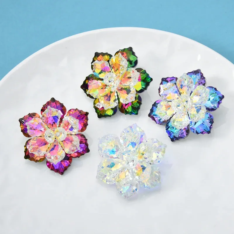 Sparkling Luxury Rhinestone Flower Brooch Pins