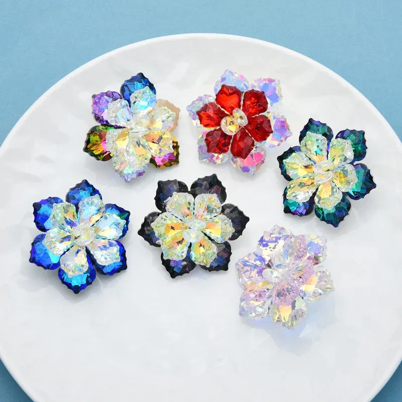 Sparkling Luxury Rhinestone Flower Brooch Pins