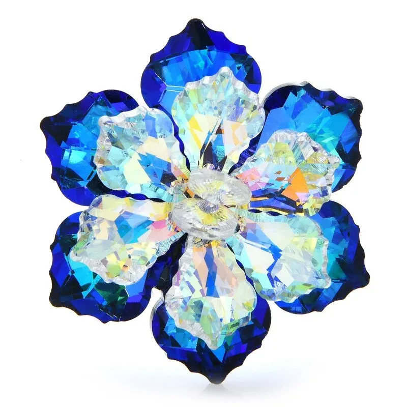 Sparkling Luxury Rhinestone Flower Brooch Pins