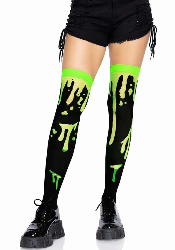 Splatter [Green] | THIGH HIGH