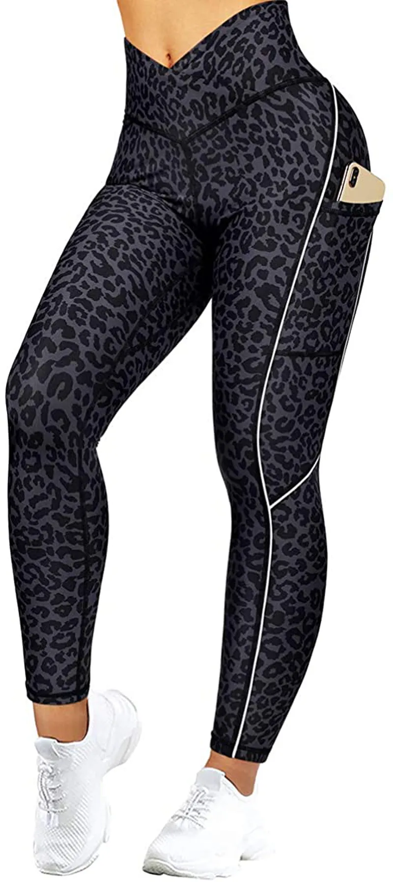 SUUKSESS Women Reflective High Waisted Running Leggings with Pockets Yoga Pants