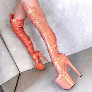 The Glitterati Thigh High - Feelin' Peachy - 8 INCH