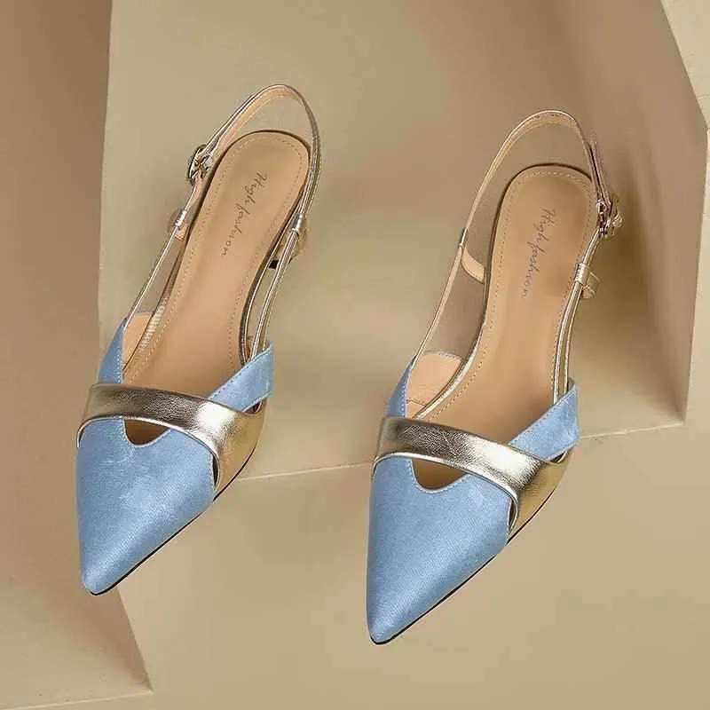 TSS23 Women's Casual Shoes - Elegant Thin High Heels - Leather Pumps