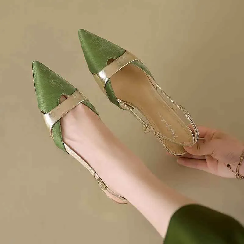 TSS23 Women's Casual Shoes - Elegant Thin High Heels - Leather Pumps