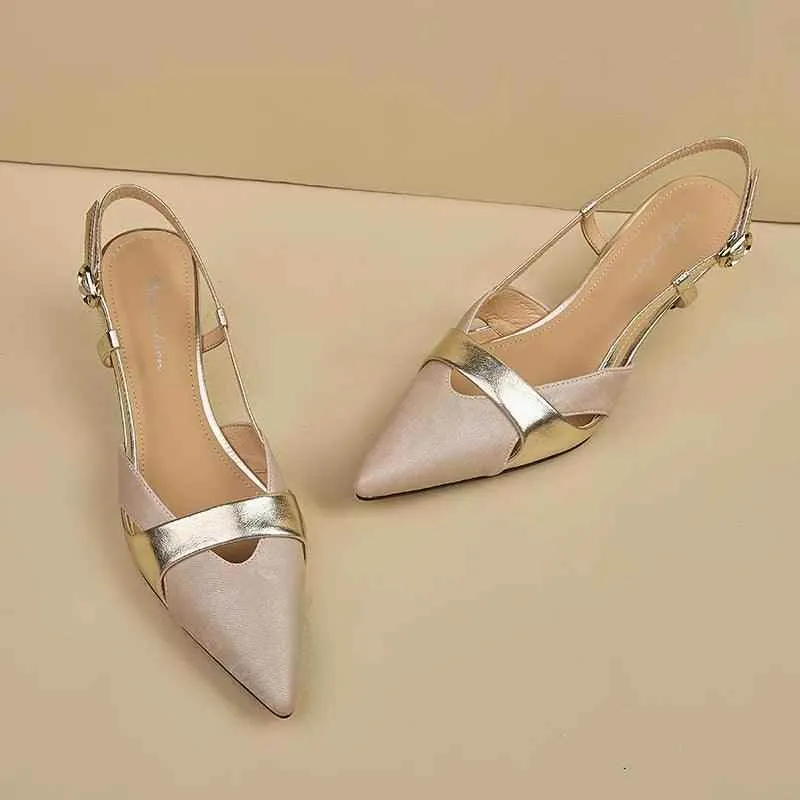 TSS23 Women's Casual Shoes - Elegant Thin High Heels - Leather Pumps