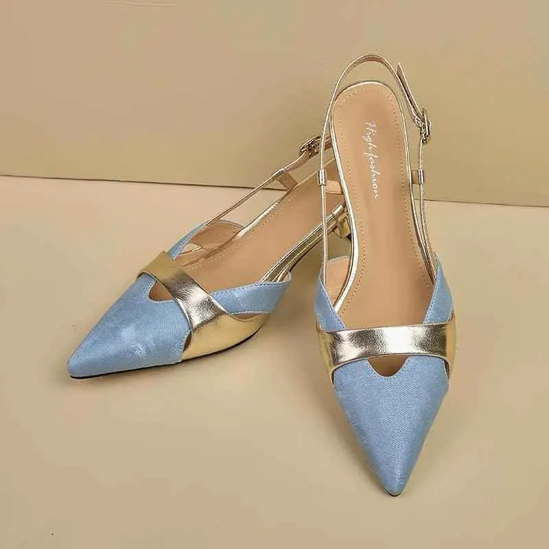 TSS23 Women's Casual Shoes - Elegant Thin High Heels - Leather Pumps