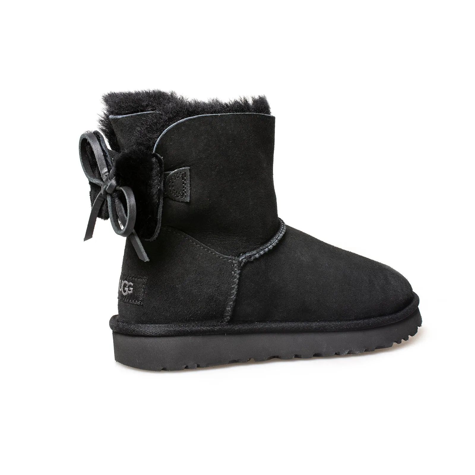 UGG Classic Double Bow Mini Black Boots - Women's