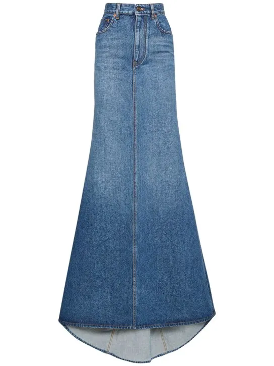 Valentino   High waist denim long skirt 