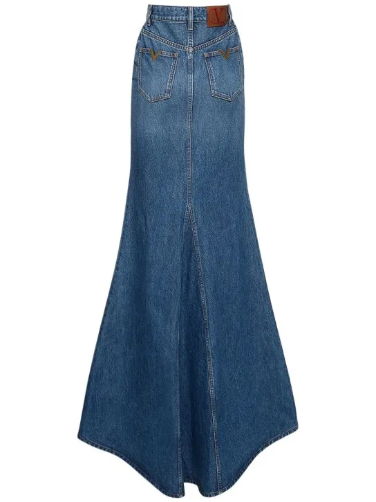 Valentino   High waist denim long skirt 