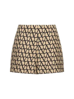 Valentino   Jacquard logo high waist shorts 