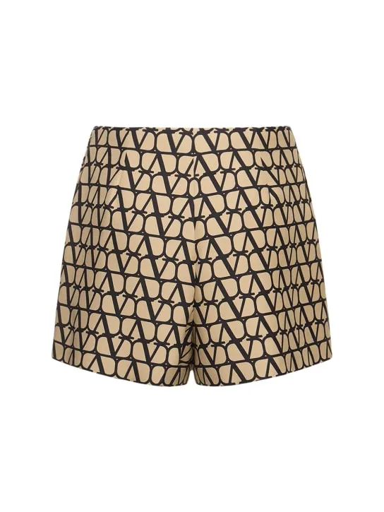 Valentino   Jacquard logo high waist shorts 