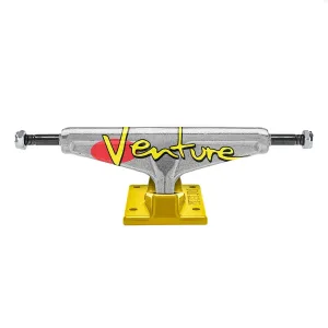 Venture Trucks Team Edition Bull Bleed High Polished / Yellow Skateboard Trucks - 5.0" Hanger 7.75" Axle (Set of 2)