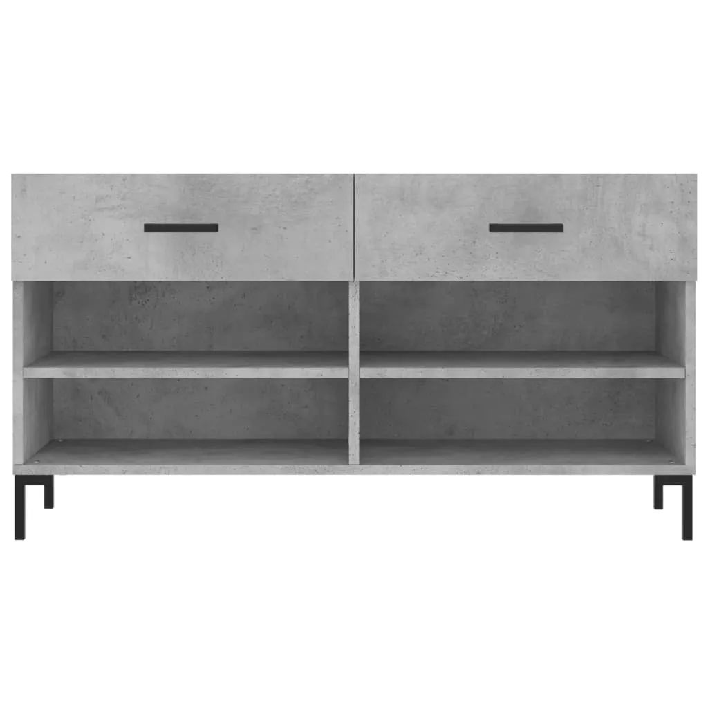 vidaXL Shoe Bench Concrete Grey 102x35x55 cm Engineered Wood