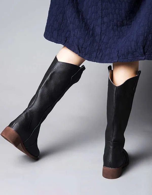 Winter Autumn Handmade Retro Leather Travel Long Boots