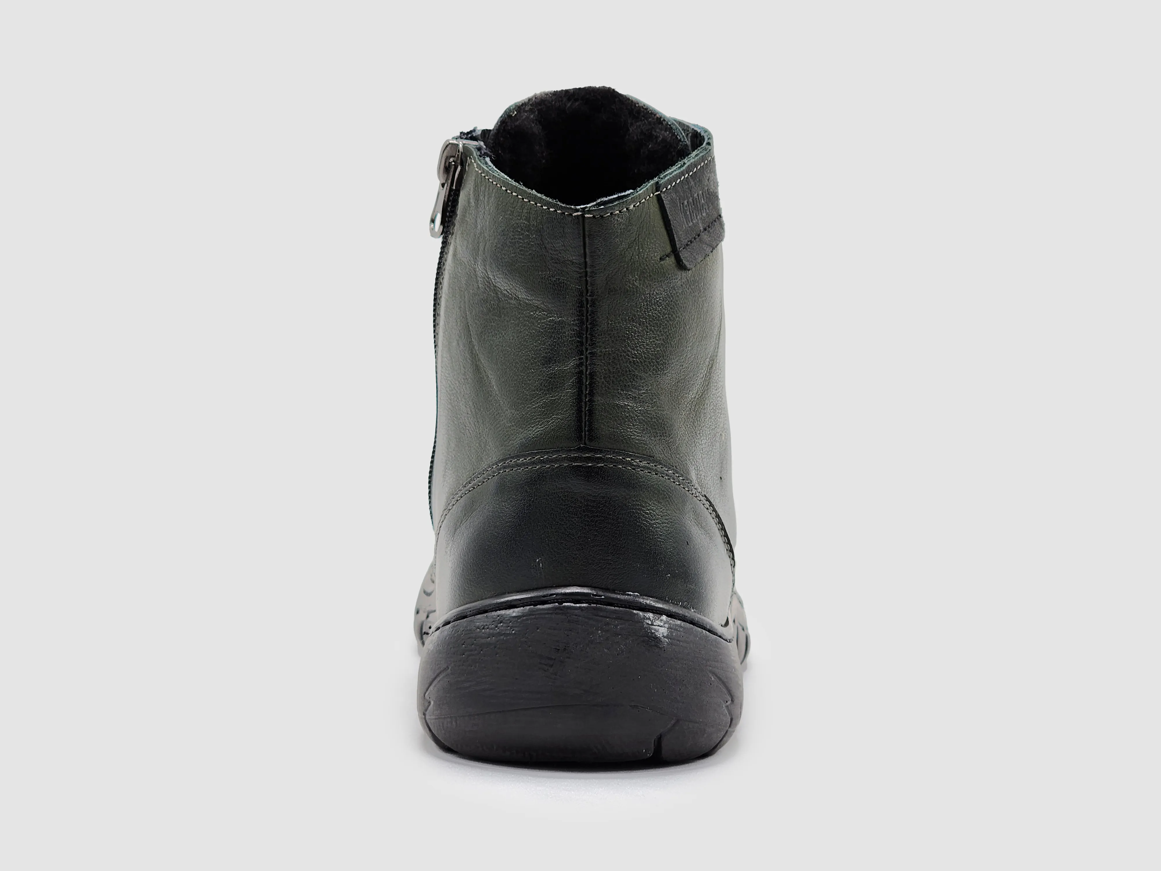 Women's Original Wool-Lined Zip-Up Leather Boots - Olive