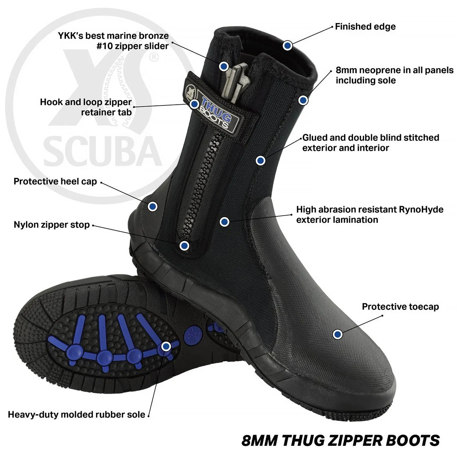 XS Scuba 8mm Thug Dive Boots