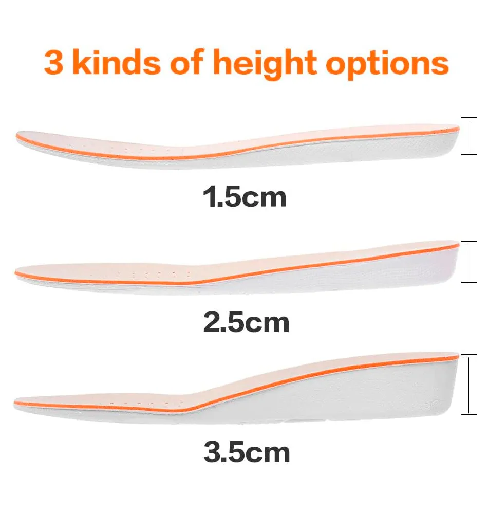 xxin Height Increase Insole 1_5cm/2_5cm/3_5cm Breathable High Full Shoe Insoles Shoe Inserts Cushion Pads Lift Kits Elevator Insoles for Men Women White （3.5cm US8-12)