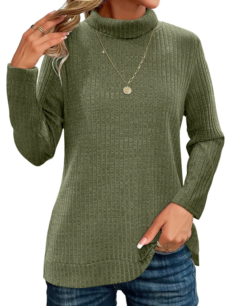 Zeagoo Women's Knit Blouse Soft Long Sleeve Shirt Tops